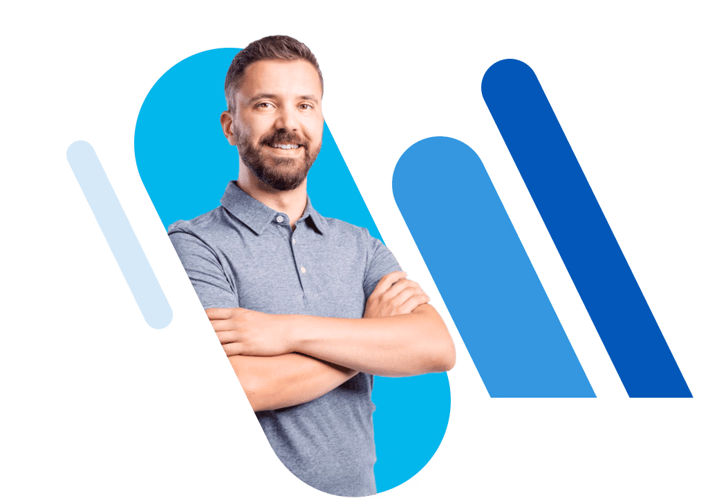 Smiling man with his arms crossed